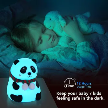 Silikonski Noč Svetlobe LED Touch Senzor Panda Lučka Za Otroka, Otroci, Otrok, Vrtec 7 Barv USB Polnilne Poleg Spalnica Dekor
