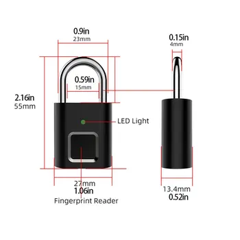 Smart Thumbprint Vrata Žabice za ponovno Polnjenje Zaklepanje Vrat prstni odtis Smart Ključavnico brez ključa USB Quick Odklepanje Padec Ladijskega prometa