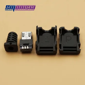 Smonisia 20sets 4 v 1 2.0 tip B Micro USB moški 5P Plug Spojke za Kabel Skupščine Ac Priključek s Plastično Lupino