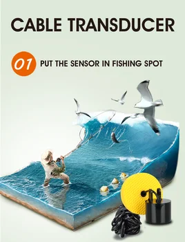 Sonar Ribe Finder Echo Sonde Za Ribolov Globlje Ribe Alarmi Pesca Senzor FindFish Obali Kajak, Ribolov Žično Pretvornik Finder