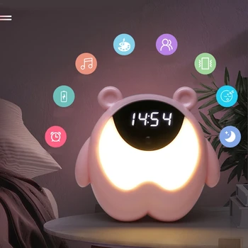 Srčkan Nosi Glasba Budilka Night Tabela Svetlobe Smart Človekovih Indukcijske Večnamenski Ustvarjalne LED Svetilke za Dom Spalnica