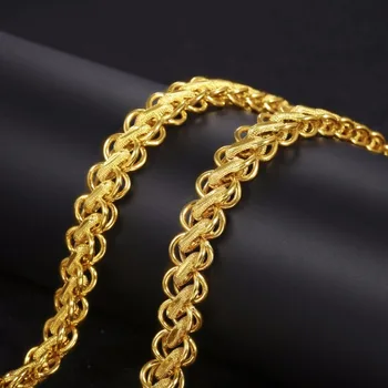 Težka Hip Hop Zlato, ki je Napolnjena Verige Ogrlica za Moške Kul Nakit 60 cm Dolžina 10 mm Širina Pasu