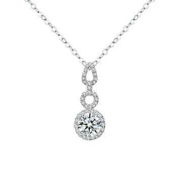 Trdna 925 Srebrne Barve Ogrlica Pravi Diamant Obesek za Ženske Naravnih Bizuteria Topaz Gemstone Nakit Obesek Ogrlice S925