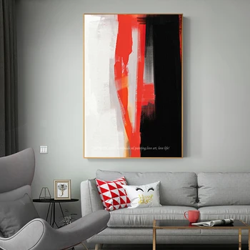 Urad slikarstvo Povzetek Wall Art platno oljna slika, črna in bela rdeča olje na platno dekorativne slike za dekoracijo doma
