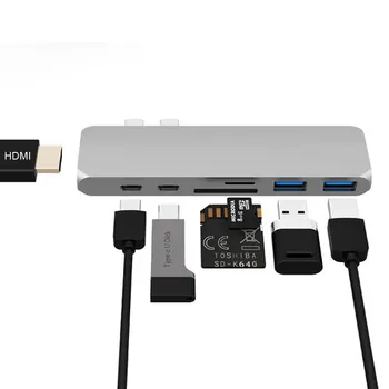 USB-C Dock za HDMI Strele 3 Adapter USB Tip C Središče s PD Moč TF SD Card Reader USB 3.0 za MacBook Pro/Zrak 2020 USB-C