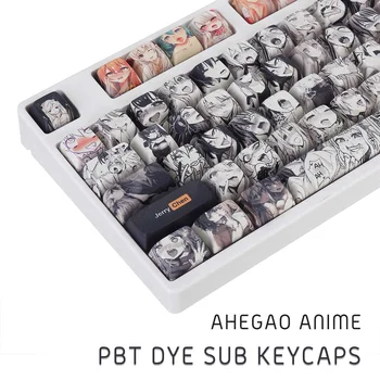 VROČE 131 tipke Ahegao Keycaps XDA PBT Sublimacija Japonski Anime Keycap za Češnja Gateron Filco Kailh Stikala Mehanska Tipkovnica