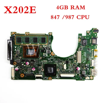 X202E 4GB RAM /987/847CPU mainboard REV2.0 Za ASUS S200 S200E X202 X202E X201EP X201EV X201E prenosni računalnik z matično ploščo Preizkušen Dela