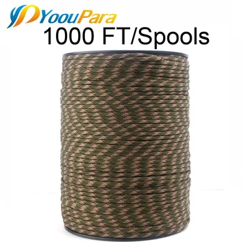 YoouPara 1000FT 550 Paracord Kabel Tip III 7 Sklop 5/32