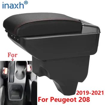 Za Peugeot 208 Armrest Za Peugeot 2008 Avto Armrest polje 2019 2020 2021 Rekonstrukcija delov Notranje zadeve, škatla za Shranjevanje pribor USB LED