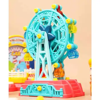 Zabaviščni Park Scene Gozdnih Živali Družino Ferris Wheel Piratske Ladje Model Igrača Nastavite Vijak Montažo Play House Model Otroka Darilo
