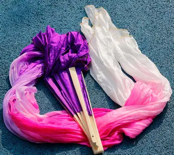 2016 ženski visoko kakovostna Kitajska svila veils ples navijači Par ples trebuh ljubitelje poceni Purple + purple + Rose + Pink + Bela