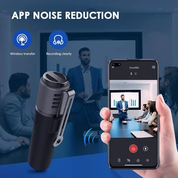 Brezžični Lavalier Mikrofon, Bluetooth River Clip-on Mic,Vlogger Predavanje - Noise Reduction/Auto Prepis/samodejne Sinhronizacije
