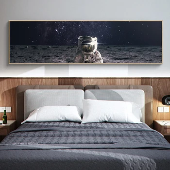 DDHH Astronavt Prostor Sanjajo Zvezde Planet Omejitev Olje Slikarsko Platno Stenske Slike za dnevno Sobo Plakate in grafike Doma Dekor