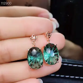 KJJEAXCMY lepe nakit 925 Srebro-vdelan Naravnih Ruby-emerald Kristalno Ženski Prstan Spusti Uhan Set za Podporo Zaznavanja