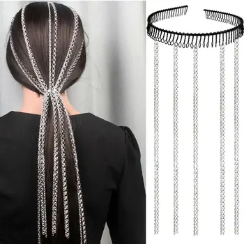 Priljubljena Pribor za Lase Lase-zobati Aluminija Verige Trend Modni Ženske Glavo Verige Glavo