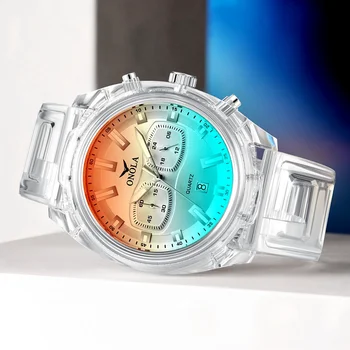 Prozoren Plastični Moške ure ONOLA 2020 NOVA blagovna Znamka modnih dresse edinstven šport gledajo moški ženske nepremočljiva quartz mens watch