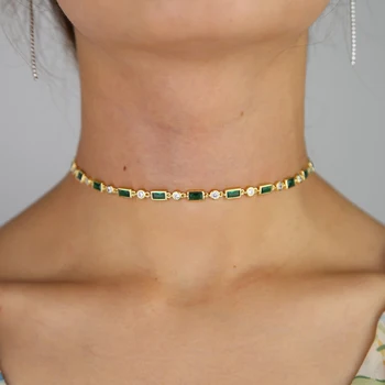 Rdeča in zelena cz čar poroke poročni nakit darilo čar choker minimalno občutljivo ženske modni obesek ogrlice