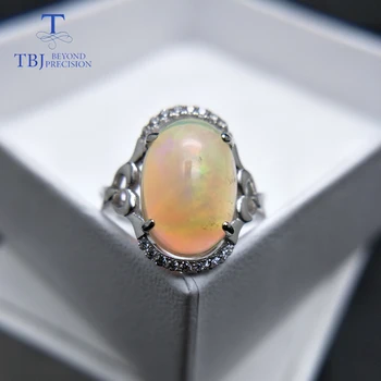 TBJ,Edinstveno naravno big etiopski opal ovalne 10*14 mm 5ct up opal ženske obroč 925 sterling srebro fine nakit za ženske kot darilo