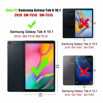 Ultra tanek Projekcijska Stojala Usnje Magnet Smart Primeru Funda Pokrovček Za Samsung Galaxy Tab 10.1 2019 T510 T515 SM-T510 SM-T515