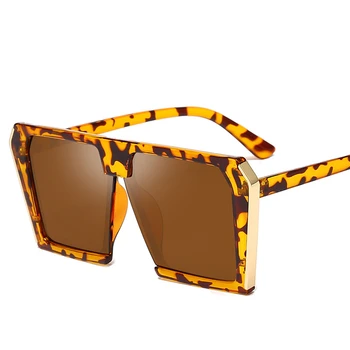 Več Velikih Kvadratnih sončna Očala Novo Reflektivni sončna Očala za Moške, Ženske Oblikovalci Luksuzni Modni Retro Roza, Srebrna, Črna UV400