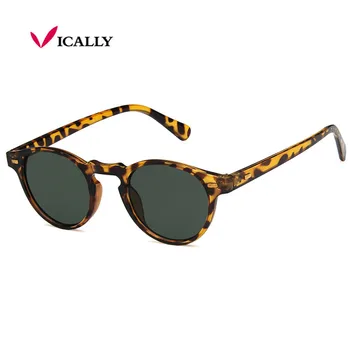 Vintage Sončna Očala Mens Ženska Temno Zelena Leča Ogledalo Retro Leopard Odtenki Blagovne Znamke Oblikovalec Majhni Ovalni Okvir Sončna Očala